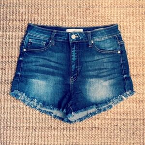 KANCAN High Rise Short Women's Size Medium Dark Wash